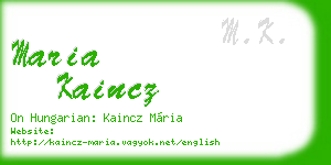 maria kaincz business card