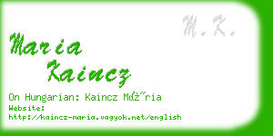 maria kaincz business card